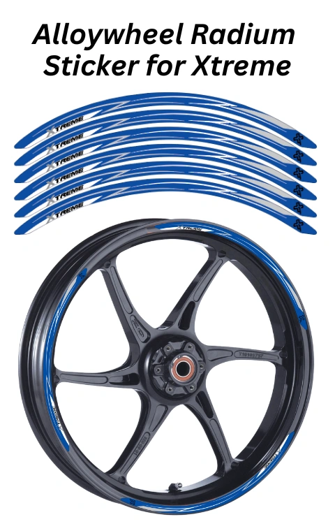 Alloy Wheel Radium Sticker Compatible with Xtreme | Made in Premium Radium with FPF (Fade Protection Film), Waterproof, Precut Sticker, Pack Of 12